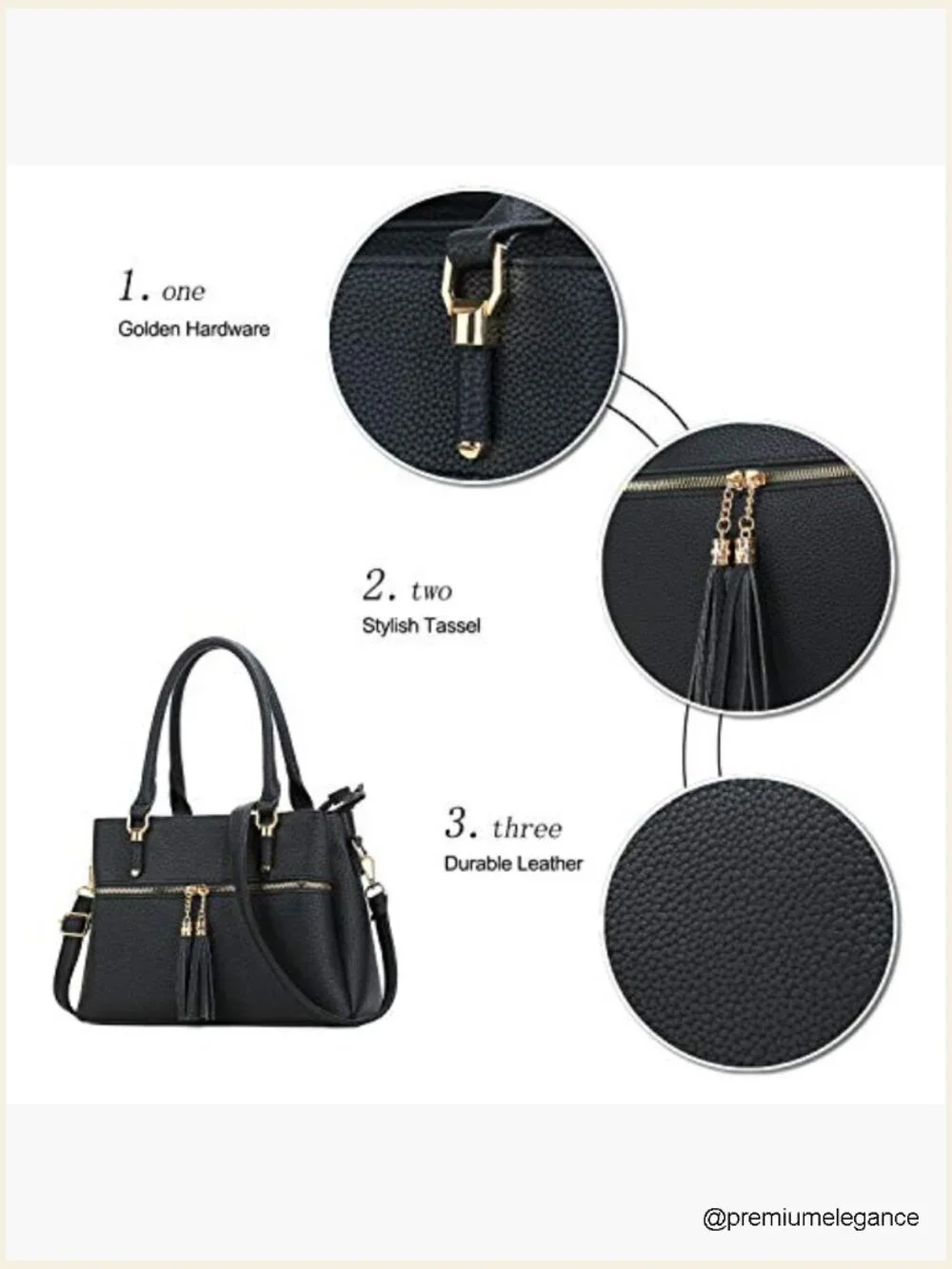 Medium Satchel Shoulder Handbags with Zipper Pockets, Leather Crossbody Purse